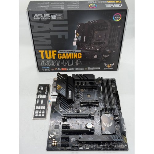 Материнська плата Asus TUF GAMING B550-PLUS (sAM4, AMD B550) (Відновлено продавцем, 790274) купити з перевіркою сумісності: огляд, характеристики, ціна у Києві, Львові, Вінниці, Хмельницькому, Івано-Франківську, Україні | інтернет-магазин TELEMART.UA фото