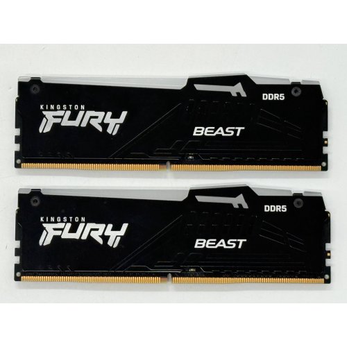 Озп Kingston DDR5 16GB (2x8GB) 5600MHz FURY Beast RGB Black (KF556C40BBAK2-16) (Відновлено продавцем, 790280) купити з перевіркою сумісності: огляд, характеристики, ціна у Києві, Львові, Вінниці, Хмельницькому, Івано-Франківську, Україні | інтернет-магазин TELEMART.UA фото