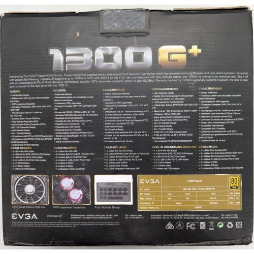 Блок живлення EVGA SuperNOVA 1300W (220-GP-1300-X1) (Відновлено продавцем, 790329) купити з перевіркою сумісності: огляд, характеристики, ціна у Києві, Львові, Вінниці, Хмельницькому, Івано-Франківську, Україні | інтернет-магазин TELEMART.UA фото