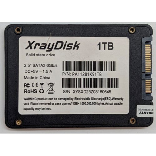 Ssd-диск XrayDisk 1TB 2.5” (PA11281K51TB) (Відновлено продавцем, 790907) купити з перевіркою сумісності: огляд, характеристики, ціна у Києві, Львові, Вінниці, Хмельницькому, Івано-Франківську, Україні | інтернет-магазин TELEMART.UA фото