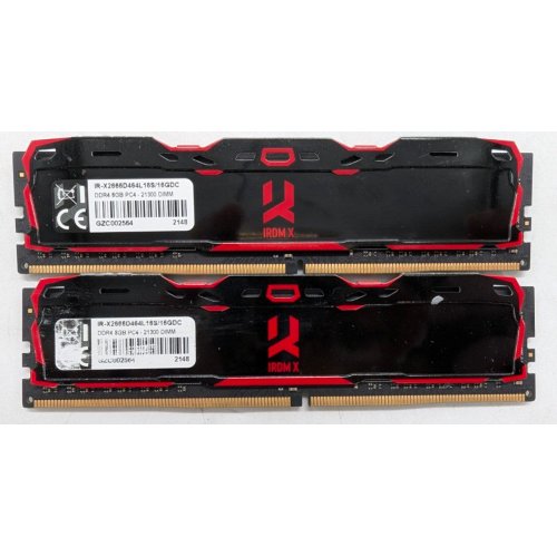 Купить Озу GoodRAM DDR4 16GB (2x8GB) 2666Mhz IRDM X Black (IR-X2666D464L16S/16GDC) (Восстановлено продавцом, 791173) с проверкой совместимости: обзор, характеристики, цена в Киеве, Днепре, Одессе, Харькове, Украине | интернет-магазин TELEMART.UA фото