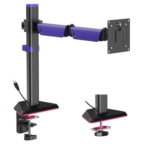 Купити Настільне кріплення для монітора GamePro MAG101 RGB 17-40" Black/Violet - ціна в Києві, Львові, Вінниці, Хмельницькому, Франківську, Україні | інтернет-магазин TELEMART.UA фото