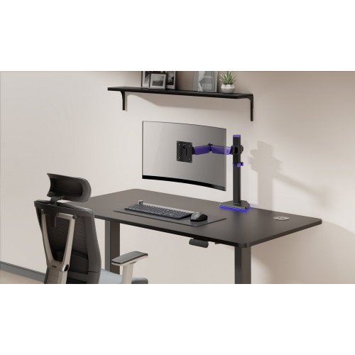 Купити Настільне кріплення для монітора GamePro MAG101 RGB 17-40" Black/Violet - ціна в Києві, Львові, Вінниці, Хмельницькому, Франківську, Україні | інтернет-магазин TELEMART.UA фото