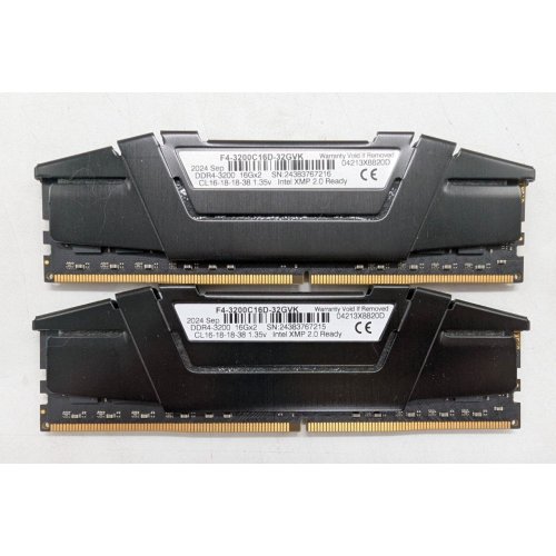 Озп G.Skill DDR4 16GB (2x8GB) 3200Mhz Ripjaws V (F4-3200C16D-16GVKB) (Відновлено продавцем, 791284) купити з перевіркою сумісності: огляд, характеристики, ціна у Києві, Львові, Вінниці, Хмельницькому, Івано-Франківську, Україні | інтернет-магазин TELEMART.UA фото