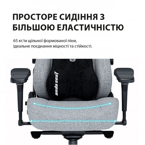 Ігрове крісло Anda Seat Kaiser 3 Pro XL Fabric (AD12YDC-XL-01-GB-PV/F-G01) Dark Gray купити в Україні | Telemart фото