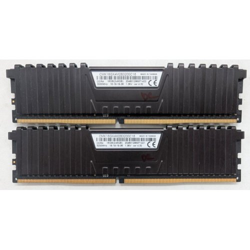 Озп Corsair DDR4 16GB (2x8GB) 3200Mhz Vengeance LPX (CMK16GX4M2B3200C16) Black (Відновлено продавцем, 791362) купити з перевіркою сумісності: огляд, характеристики, ціна у Києві, Львові, Вінниці, Хмельницькому, Івано-Франківську, Україні | інтернет-магазин TELEMART.UA фото