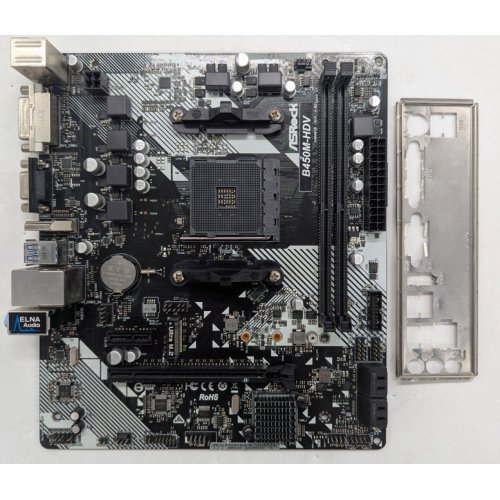 Материнська плата AsRock B450M-HDV R4.0 (sAM4, AMD B450) (Відновлено продавцем, 791369) купити з перевіркою сумісності: огляд, характеристики, ціна у Києві, Львові, Вінниці, Хмельницькому, Івано-Франківську, Україні | інтернет-магазин TELEMART.UA фото