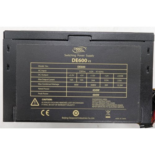Купить Блок питания Deepcool 600W (DE600W-V2) (Восстановлено продавцом, 791378) с проверкой совместимости: обзор, характеристики, цена в Киеве, Днепре, Одессе, Харькове, Украине | интернет-магазин TELEMART.UA фото