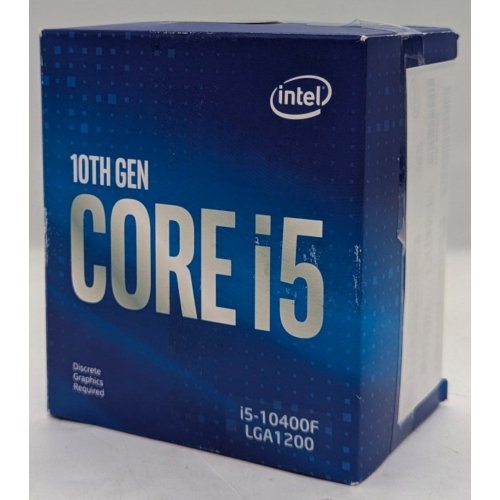 Купить Процессор Intel Core i5-10400F 2.9(4.3)GHz s1200 Box (BX8070110400F) (Восстановлено продавцом, 791544) с проверкой совместимости: обзор, характеристики, цена в Киеве, Днепре, Одессе, Харькове, Украине | интернет-магазин TELEMART.UA фото