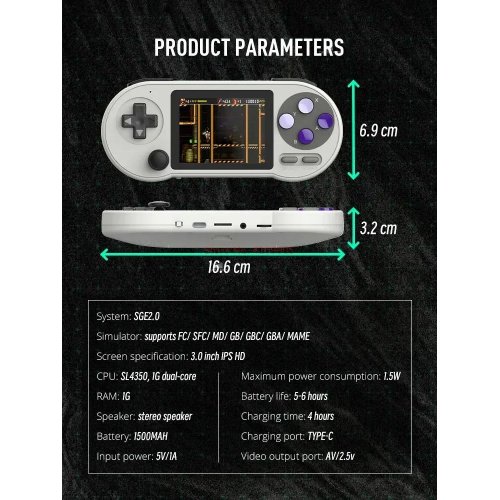 Купить Портативная ретро-игровая консоль Data Frog SF2000 16GB White - цена в Харькове, Киеве, Днепре, Одессе
в интернет-магазине Telemart фото