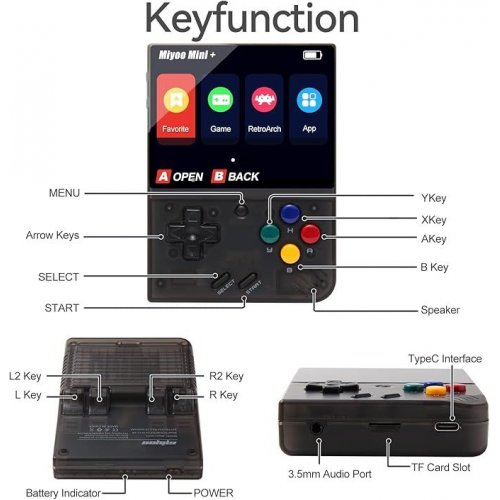 Купити Портативна ретро-ігрова консоль Data Frog Miyoo Mini Plus 64GB Transparent Black - ціна в Києві, Львові, Вінниці, Хмельницькому, Франківську, Україні | інтернет-магазин TELEMART.UA фото