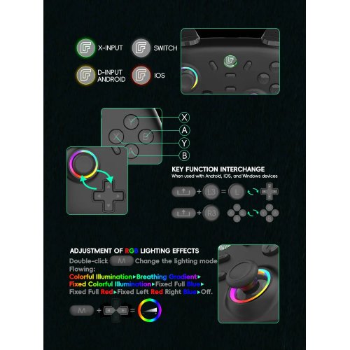 Купить Игровой контроллер Data Frog S13 Wireless Black - цена в Харькове, Киеве, Днепре, Одессе
в интернет-магазине Telemart фото