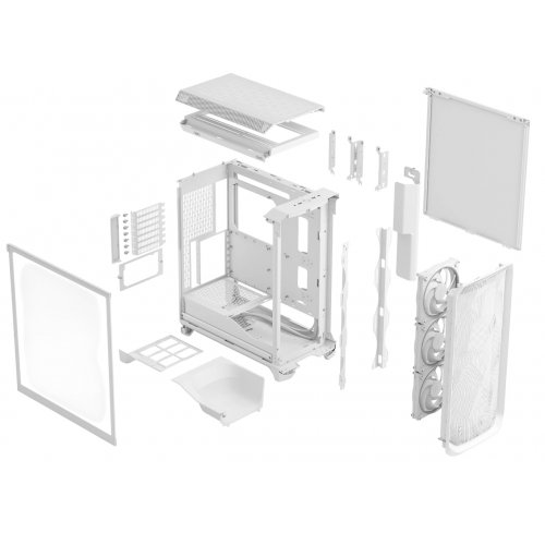 Купить Корпус Fractal Design Meshify 3 RGB Tempered Glass без БП (FD-C-MES3A-07) White с проверкой совместимости: обзор, характеристики, цена в Киеве, Днепре, Одессе, Харькове, Украине | интернет-магазин TELEMART.UA фото