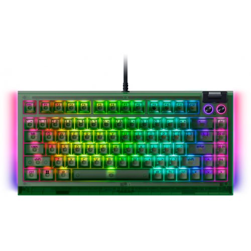 Купити Клавіатура Razer BlackWidow V4 75% Mechanical Tactile Switches Phantom Green Edition (RZ03-05003300-R3M1) Black - ціна в Києві, Львові, Вінниці, Хмельницькому, Франківську, Україні | інтернет-магазин TELEMART.UA фото