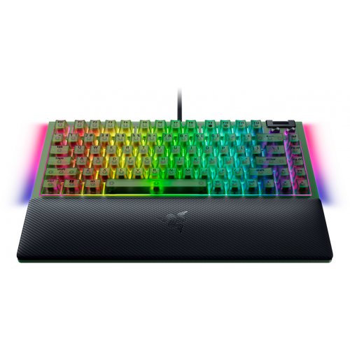 Купити Клавіатура Razer BlackWidow V4 75% Mechanical Tactile Switches Phantom Green Edition (RZ03-05003300-R3M1) Black - ціна в Києві, Львові, Вінниці, Хмельницькому, Франківську, Україні | інтернет-магазин TELEMART.UA фото