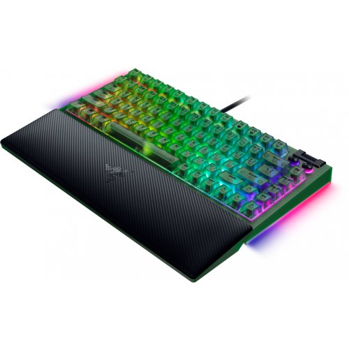 Купити Клавіатура Razer BlackWidow V4 75% Mechanical Tactile Switches Phantom Green Edition (RZ03-05003300-R3M1) Black - ціна в Києві, Львові, Вінниці, Хмельницькому, Франківську, Україні | інтернет-магазин TELEMART.UA фото