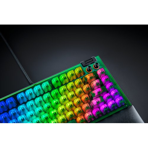 Купити Клавіатура Razer BlackWidow V4 75% Mechanical Tactile Switches Phantom Green Edition (RZ03-05003300-R3M1) Black - ціна в Києві, Львові, Вінниці, Хмельницькому, Франківську, Україні | інтернет-магазин TELEMART.UA фото