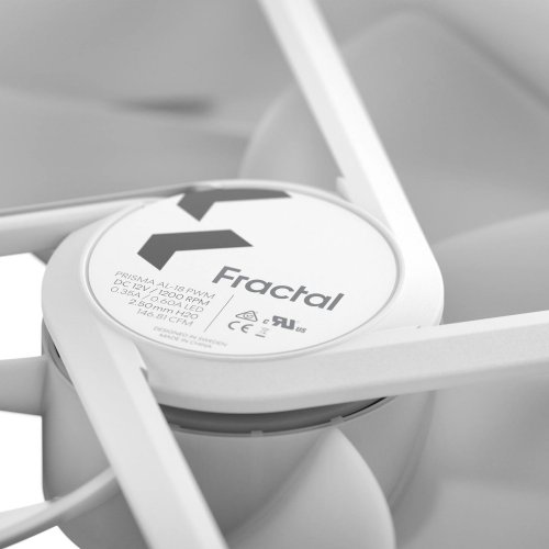 Купить Кулер для корпуса Fractal Design Prisma AL-18 ARGB PWM (FD-FAN-PRI-AL18-PWM-WT) White с проверкой совместимости: обзор, характеристики, цена в Киеве, Днепре, Одессе, Харькове, Украине | интернет-магазин TELEMART.UA фото