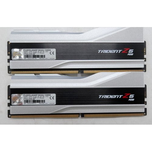 Купить Озу G.Skill DDR5 32GB (2x16GB) 6000 Mhz Trident Z5 RGB Silver (F5-6000J4040F16GX2-TZ5RS) (Восстановлено продавцом, 791706) с проверкой совместимости: обзор, характеристики, цена в Киеве, Днепре, Одессе, Харькове, Украине | интернет-магазин TELEMART.UA фото