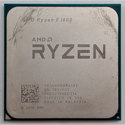 Процесор AMD Ryzen 5 1600 3.2(3.6)GHz sAM4 Tray (YD1600BBM6IAF) (Відновлено продавцем, 791729) купити з перевіркою сумісності: огляд, характеристики, ціна у Києві, Львові, Вінниці, Хмельницькому, Івано-Франківську, Україні | інтернет-магазин TELEMART.UA фото
