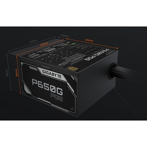 Блок живлення Gigabyte P650G PCIE 5.1 650W (GP-P650G PG5) купити з перевіркою сумісності: огляд, характеристики, ціна у Києві, Львові, Вінниці, Хмельницькому, Івано-Франківську, Україні | інтернет-магазин TELEMART.UA фото