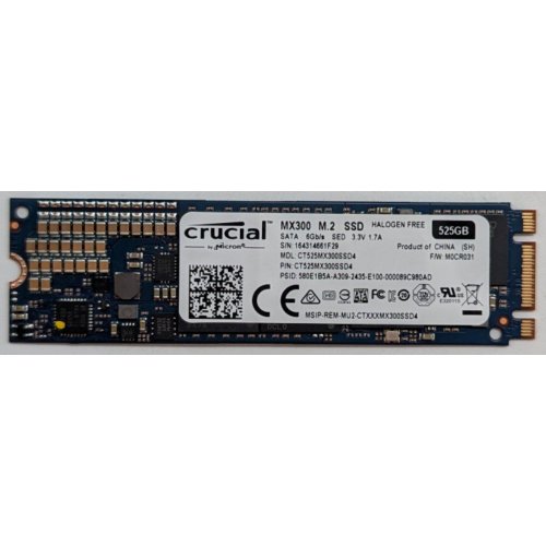 Купить Ssd-диск Crucial MX300 3D NAND TLC 525GB M.2 (2280 SATA) (CT525MX300SSD4) (Восстановлено продавцом, 791738) с проверкой совместимости: обзор, характеристики, цена в Киеве, Днепре, Одессе, Харькове, Украине | интернет-магазин TELEMART.UA фото