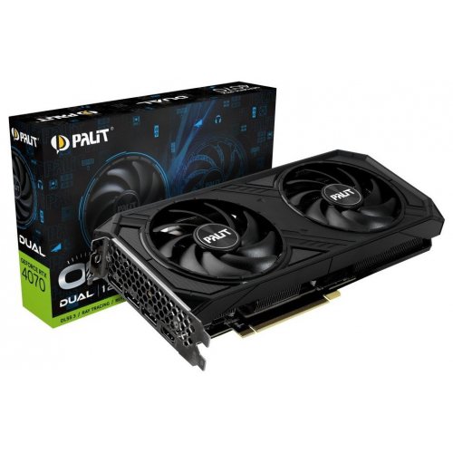 Купить Видеокарта Palit GeForce RTX 4070 Dual OC 12288MB (NED4070S19K9-1047D) (Восстановлено продавцом, 791739) с проверкой совместимости: обзор, характеристики, цена в Киеве, Днепре, Одессе, Харькове, Украине | интернет-магазин TELEMART.UA фото