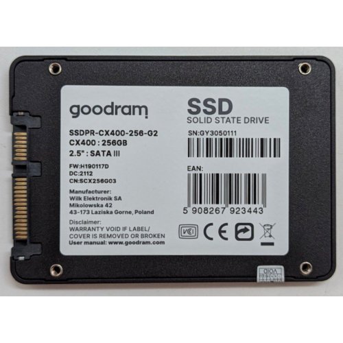 Купить Ssd-диск GoodRAM CX400 Gen.2 3D NAND TLC 256GB 2.5" (SSDPR-CX400-256-G2) (Восстановлено продавцом, 791757) с проверкой совместимости: обзор, характеристики, цена в Киеве, Днепре, Одессе, Харькове, Украине | интернет-магазин TELEMART.UA фото