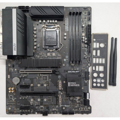Купить Материнская плата MSI Z590 PRO WIFI (s1200, Intel Z590) (Восстановлено продавцом, 791759) с проверкой совместимости: обзор, характеристики, цена в Киеве, Днепре, Одессе, Харькове, Украине | интернет-магазин TELEMART.UA фото
