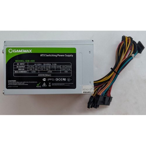 Купить Блок питания GAMEMAX GM-400 400W (GM-400) OEM (Восстановлено продавцом, 791926) с проверкой совместимости: обзор, характеристики, цена в Киеве, Днепре, Одессе, Харькове, Украине | интернет-магазин TELEMART.UA фото