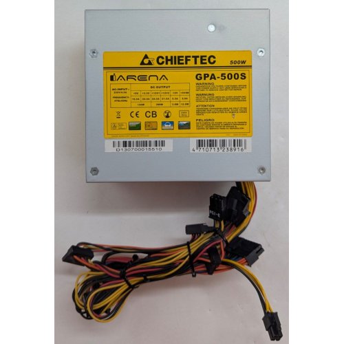 Купить Блок питания CHIEFTEC i-ARENA 500W (GPA-500S) (Восстановлено продавцом, 791927) с проверкой совместимости: обзор, характеристики, цена в Киеве, Днепре, Одессе, Харькове, Украине | интернет-магазин TELEMART.UA фото