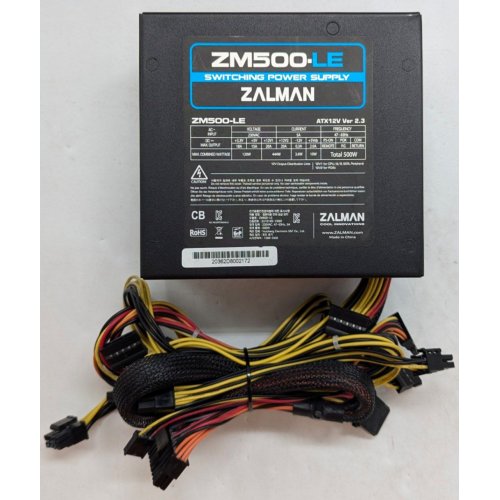 Блок живлення Zalman LE 500W (ZM500-LE) (Відновлено продавцем, 791962) купити з перевіркою сумісності: огляд, характеристики, ціна у Києві, Львові, Вінниці, Хмельницькому, Івано-Франківську, Україні | інтернет-магазин TELEMART.UA фото