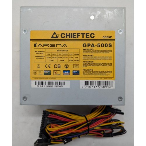 Купить Блок питания CHIEFTEC i-ARENA 500W (GPA-500S) (Восстановлено продавцом, 791964) с проверкой совместимости: обзор, характеристики, цена в Киеве, Днепре, Одессе, Харькове, Украине | интернет-магазин TELEMART.UA фото