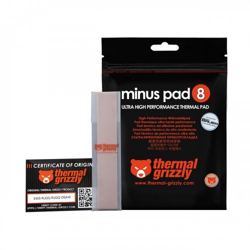 Купити Термопрокладка Thermal Grizzly Minus Pad 8 120x20x1.5mm 2 in 1 kit (TG-MP8-120-20-15-2R) - ціна в Києві, Львові, Вінниці, Хмельницькому, Франківську, Україні | інтернет-магазин TELEMART.UA фото