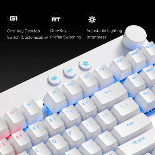 Купить Клавиатура MCHOSE Mix 87 RGB Apollo Magnetic Switch (MC-MIX87-4-UA) White - цена в Харькове, Киеве, Днепре, Одессе
в интернет-магазине Telemart фото