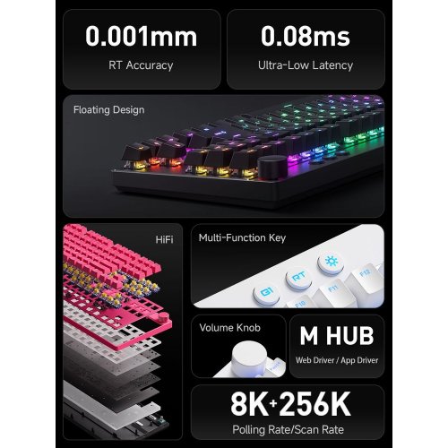 Клавіатура MCHOSE Mix 87 RGB Apollo Magnetic Switch (MC-MIX87-4-UA) White купити в Україні: Київ, Львів, Хмельницький, Тернопіль | Низька ціна, відгуки, характеристики від TELEMART фото