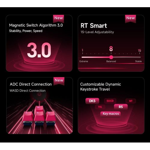 Клавиатура MCHOSE Mix 87 RGB Apollo Magnetic Switch (MC-MIX87-5) Rose Red купить в Украине: Киев, Днепр, Харьков, Одесса  | Низкая цена, отзывы, характеристики от TELEMART фото