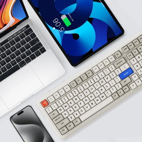 Купить Клавиатура MCHOSE K99 V2 RGB Mechanical Icy Creamsicle Switch Wireless (MC-K99V2-4) Sky Blue - цена в Харькове, Киеве, Днепре, Одессе
в интернет-магазине Telemart фото
