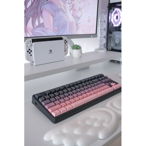 Клавиатура MCHOSE G87 RGB Mechanical Matcha Latte Switch V2 Wireless (MC-G87-17) Black/Pink купить в Украине: Киев, Днепр, Харьков, Одесса  | Низкая цена, отзывы, характеристики от TELEMART фото