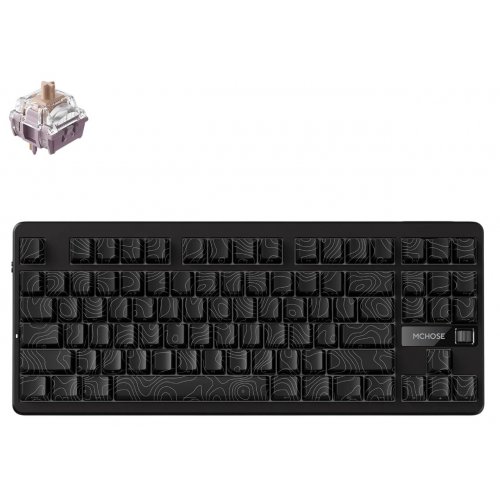 Купить Клавиатура MCHOSE G87 RGB Mechanical Speed Gold Switch V2 Wireless (MC-G87-19) Black Topographic - цена в Харькове, Киеве, Днепре, Одессе
в интернет-магазине Telemart фото