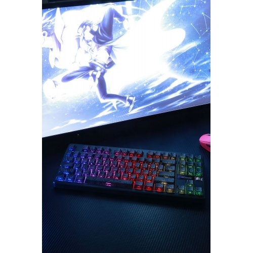 Клавиатура MCHOSE G87 RGB Mechanical Speed Gold Switch V2 Wireless (MC-G87-19) Black Topographic купить в Украине: Киев, Днепр, Харьков, Одесса  | Низкая цена, отзывы, характеристики от TELEMART фото