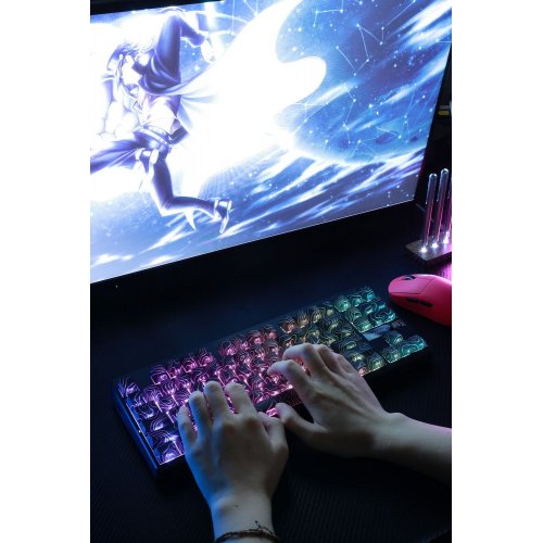 Клавиатура MCHOSE G87 RGB Mechanical Speed Gold Switch V2 Wireless (MC-G87-19) Black Topographic купить в Украине: Киев, Днепр, Харьков, Одесса  | Низкая цена, отзывы, характеристики от TELEMART фото