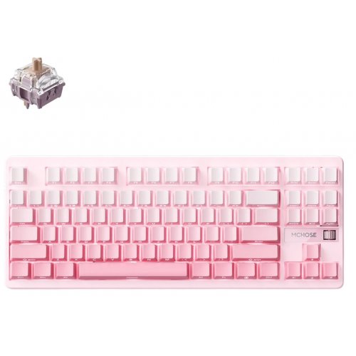 Купить Клавиатура MCHOSE G87 RGB Mechanical Speed Gold Switch V2 Wireless (MC-G87-23) Peach Gradient - цена в Харькове, Киеве, Днепре, Одессе
в интернет-магазине Telemart фото