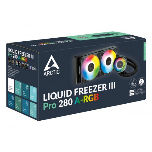 Готова СВО Arctic Liquid Freezer III Pro 280 A-RGB (ACFRE00183A) Black купити з перевіркою сумісності: огляд, характеристики, ціна у Києві, Львові, Вінниці, Хмельницькому, Івано-Франківську, Україні | інтернет-магазин TELEMART.UA фото