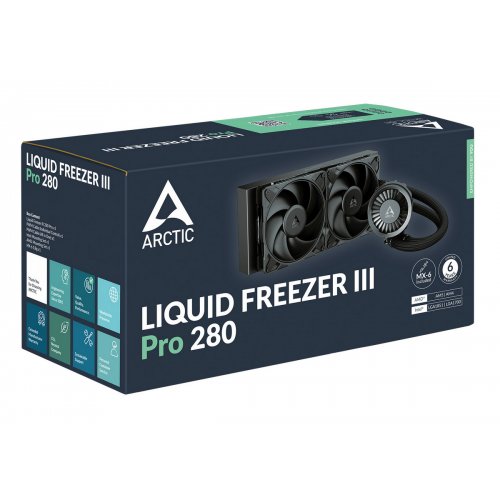 Готова СВО Arctic Liquid Freezer III Pro 280 (ACFRE00179A) Black купити з перевіркою сумісності: огляд, характеристики, ціна у Києві, Львові, Вінниці, Хмельницькому, Івано-Франківську, Україні | інтернет-магазин TELEMART.UA фото