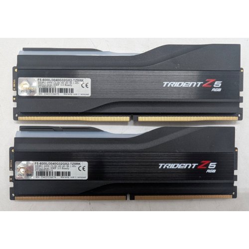 Озп G.Skill DDR5 64GB (2x32GB) 6000Mhz Trident Z5 RGB (F5-6000J3040G32GX2-TZ5RK) (Відновлено продавцем, 792237) купити з перевіркою сумісності: огляд, характеристики, ціна у Києві, Львові, Вінниці, Хмельницькому, Івано-Франківську, Україні | інтернет-магазин TELEMART.UA фото