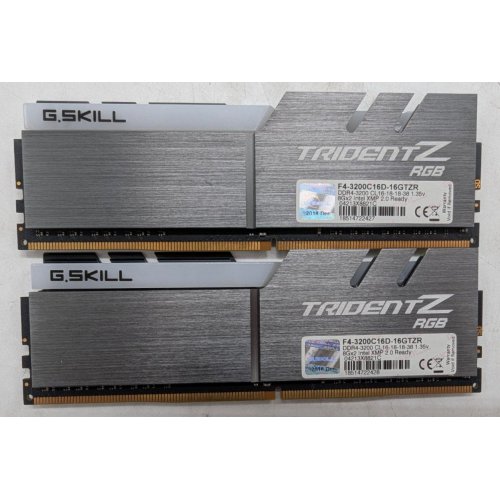Озп G.Skill DDR4 16GB (2x8GB) 3200Mhz Trident Z RGB (F4-3200C16D-16GTZR) (Відновлено продавцем, 792266) купити з перевіркою сумісності: огляд, характеристики, ціна у Києві, Львові, Вінниці, Хмельницькому, Івано-Франківську, Україні | інтернет-магазин TELEMART.UA фото