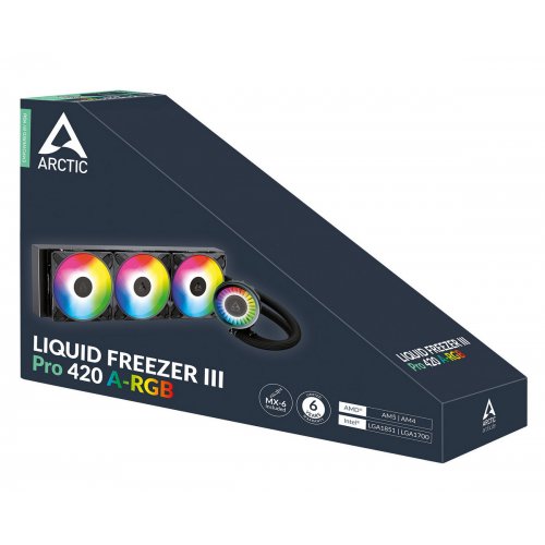 Готова СВО Arctic Liquid Freezer III Pro 420 A-RGB (ACFRE00185A) Black купити з перевіркою сумісності: огляд, характеристики, ціна у Києві, Львові, Вінниці, Хмельницькому, Івано-Франківську, Україні | інтернет-магазин TELEMART.UA фото