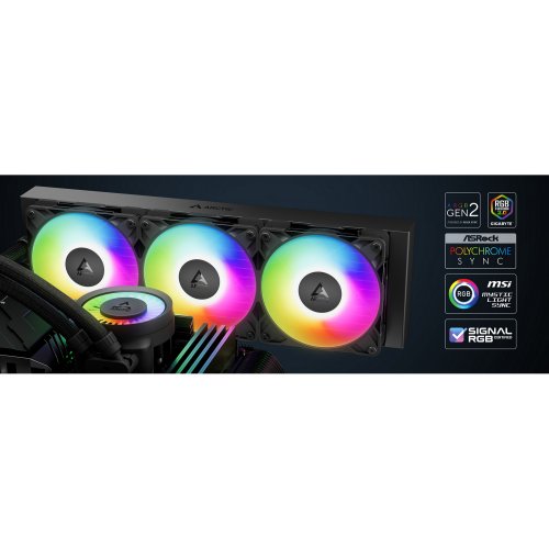 Готова СВО Arctic Liquid Freezer III Pro 420 A-RGB (ACFRE00185A) Black купити з перевіркою сумісності: огляд, характеристики, ціна у Києві, Львові, Вінниці, Хмельницькому, Івано-Франківську, Україні | інтернет-магазин TELEMART.UA фото