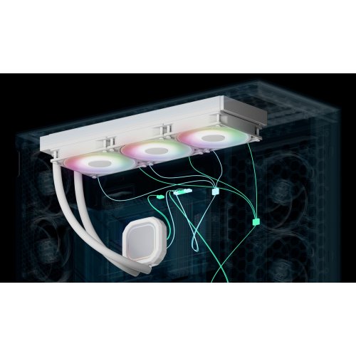 Готова СВО Arctic Liquid Freezer III Pro 420 A-RGB (ACFRE00189A) White купити з перевіркою сумісності: огляд, характеристики, ціна у Києві, Львові, Вінниці, Хмельницькому, Івано-Франківську, Україні | інтернет-магазин TELEMART.UA фото